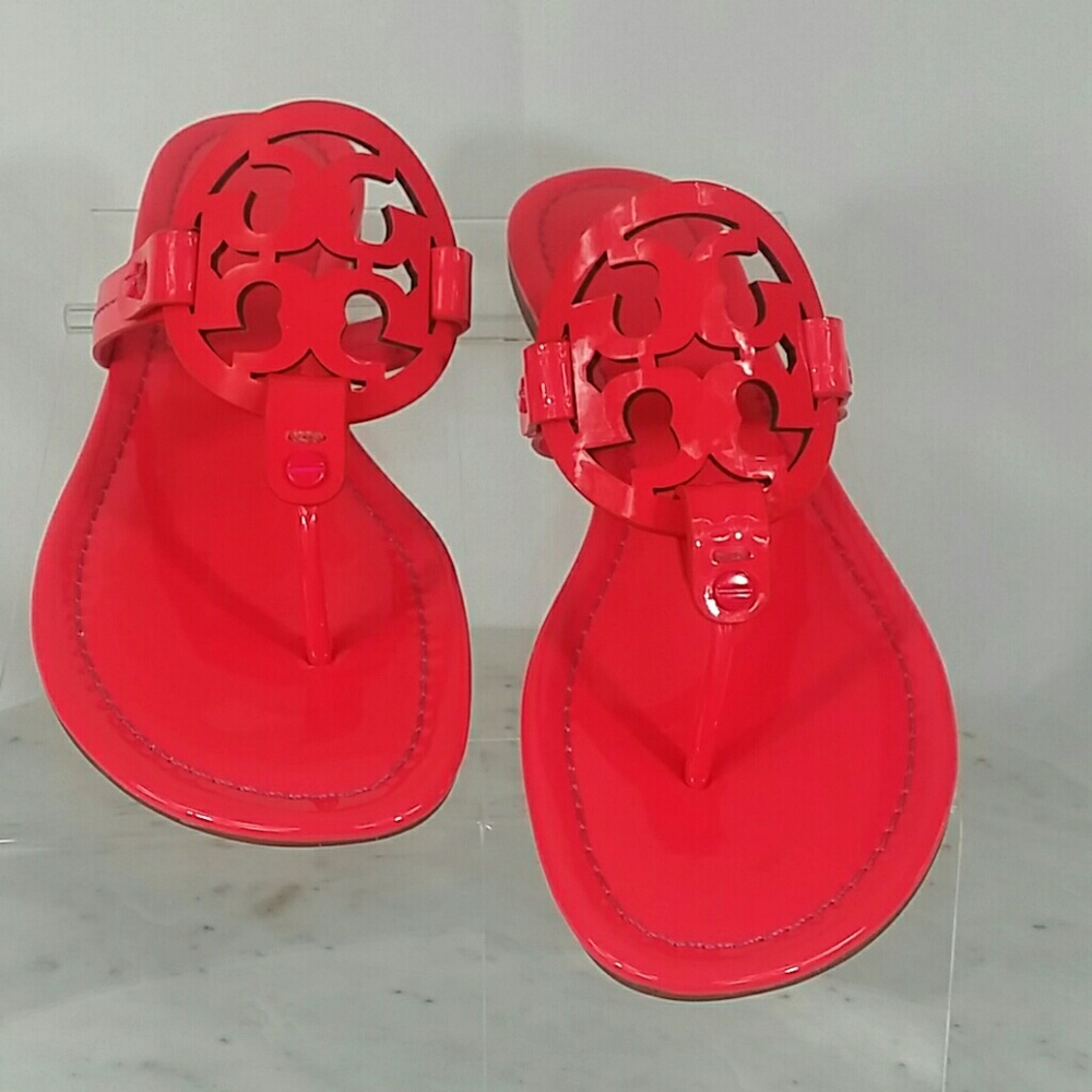 Tory Burch Miller sandals RARE Fluo Pink color NIB